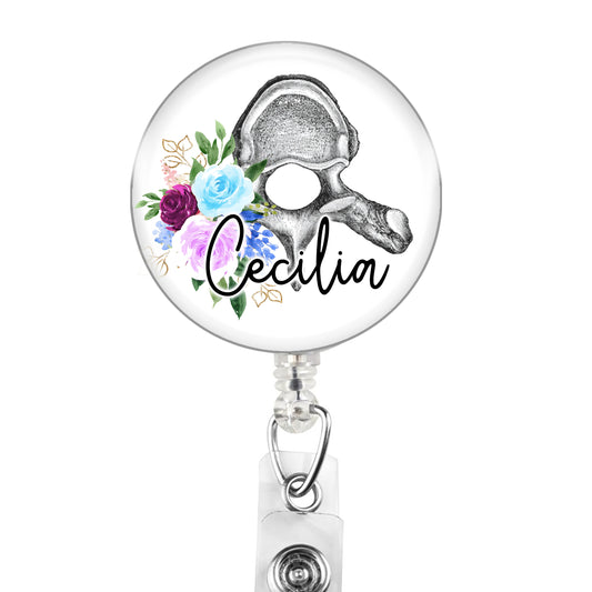 Floral Thoracic Badge Reel