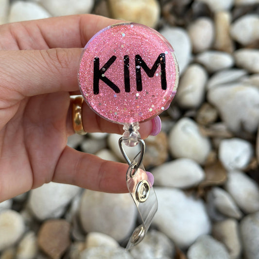 Resin Glitter Badge Reel