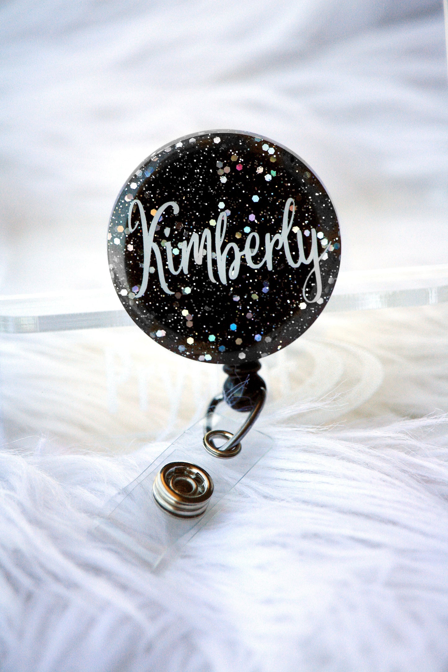 Resin Glitter Badge Reel