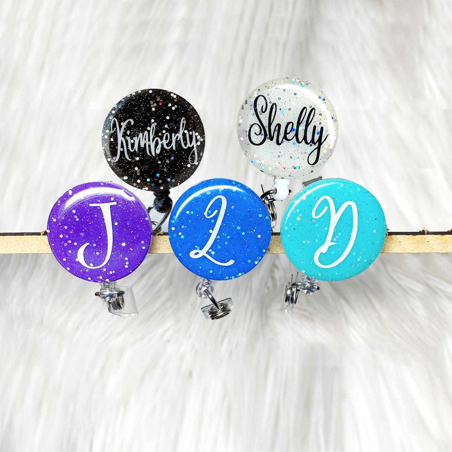 Resin Glitter Badge Reel